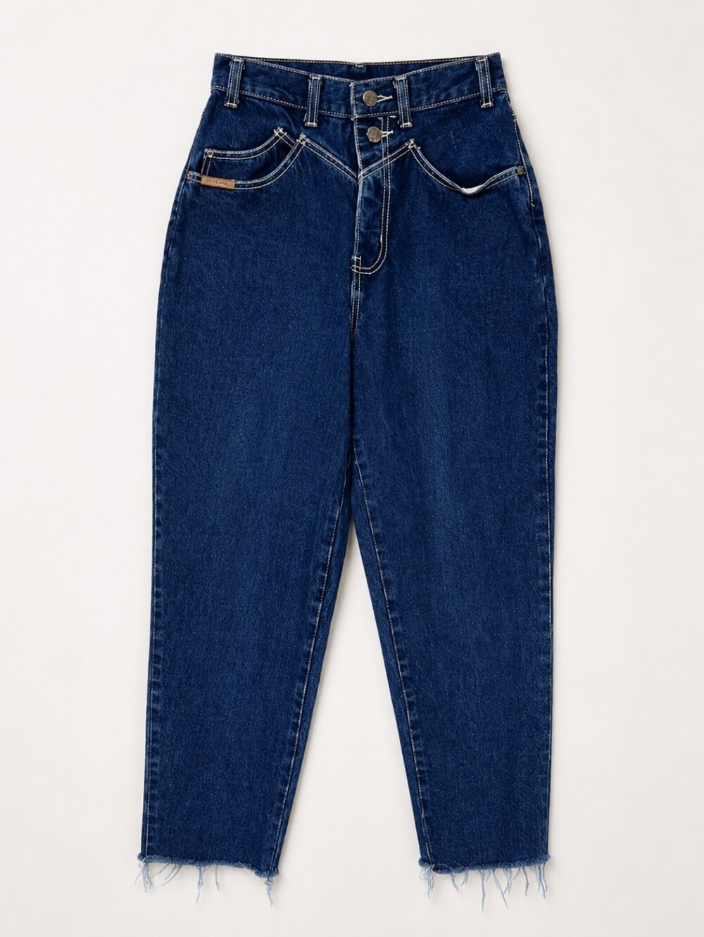 Rare western boho high rise relaxed baggy grunge distressed petite cotton jeans
